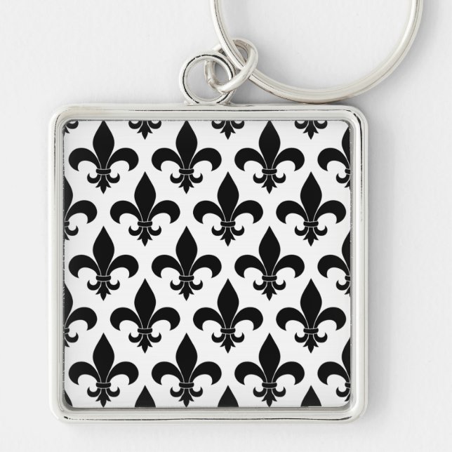 French fleur de lis Pattern Parisian Design Key Ring (Front)