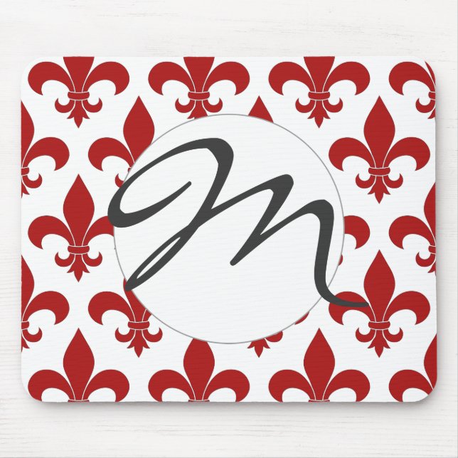 French fleur de lis pattern Parisian Mouse Mat (Front)