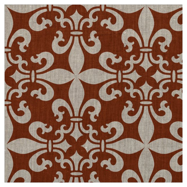 French Fleur de Lys Pattern Customisable Colour Fabric (Swatch)