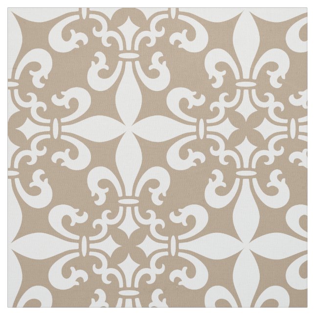 French Fleur de Lys Pattern Customisable Colour Fabric (Swatch)