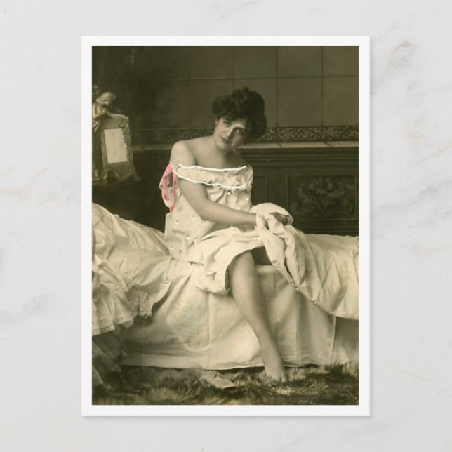 French Flirt  - Vintage Pinup Postcard (Front)