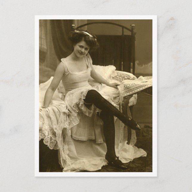 French Flirt  - Vintage Pinup Postcard (Front)