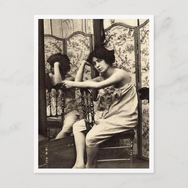 French Flirt  - Vintage Pinup Postcard (Front)