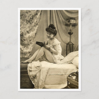 French Flirt  - Vintage Pinup Postcard
