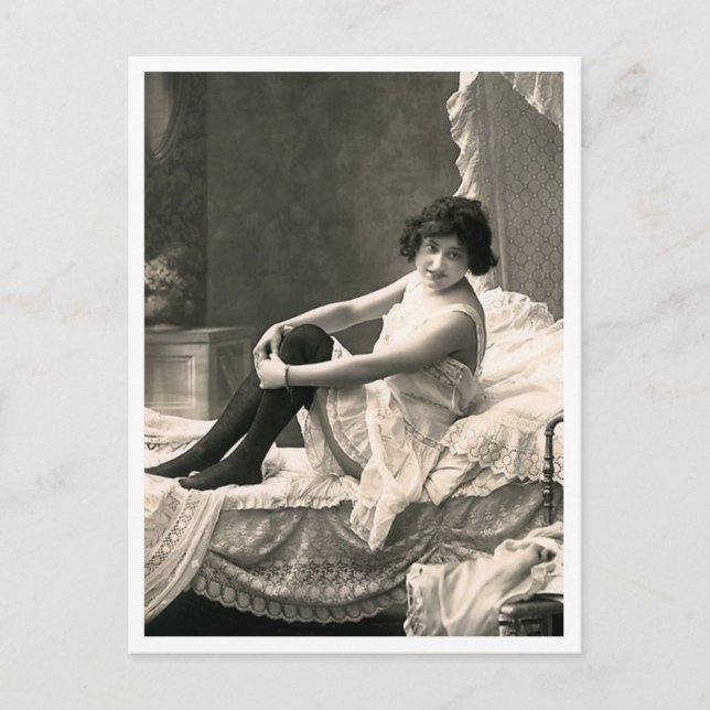 French Flirt  - Vintage Pinup Postcard (Front)
