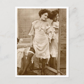 French Flirt  - Vintage Pinup Postcard