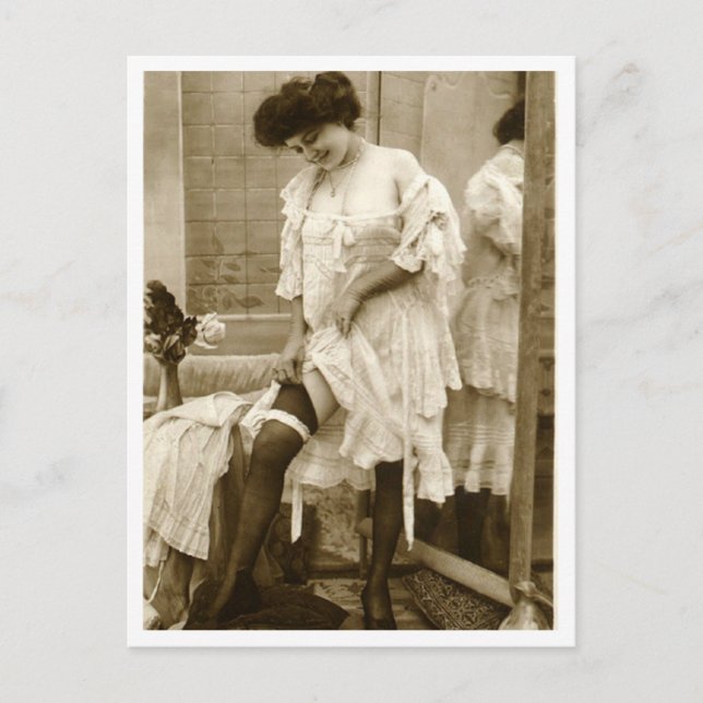 French Flirt  - Vintage Pinup Postcard (Front)