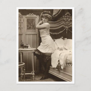 French Flirt - Vintage Pinup Postcard