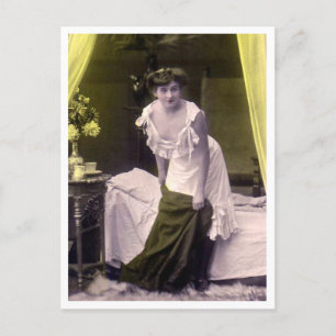 French Flirt  - Vintage Pinup Postcard