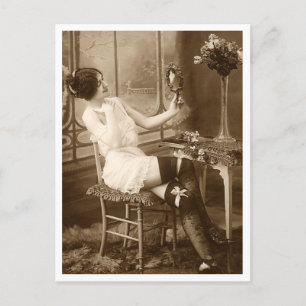French Flirt - Vintage Pinup Postcard