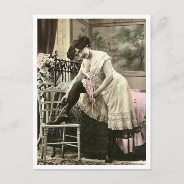 French Flirt  - Vintage Pinup Postcard (Front)