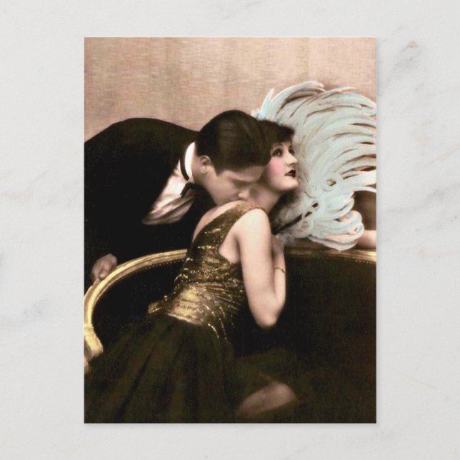French Flirt - Vintage Romantic Postcard (Front)