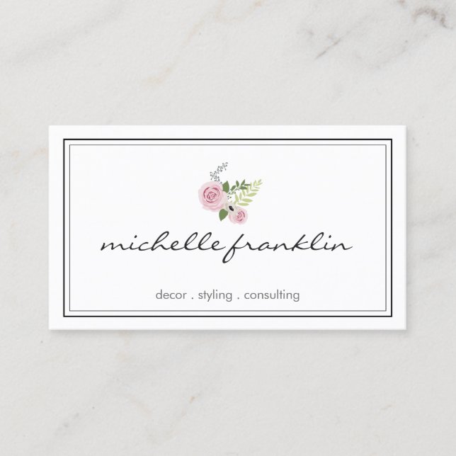 FRENCH FLORAL BOUQUET II BLOGGER, STYLIST BUSINESS CARD (Front)