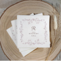French Floral Dusty Rose Mauve Monogram Wedding