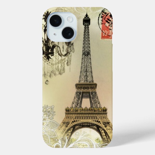 French floral lace chic paris girly eiffel tower Case-Mate iPhone case (Back)