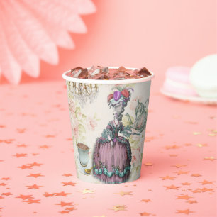 French floral Marie Antoinette Paris Tea Party Paper Cups
