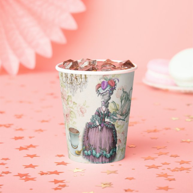 French floral Marie Antoinette Paris Tea Party  Paper Cups (Insitu)