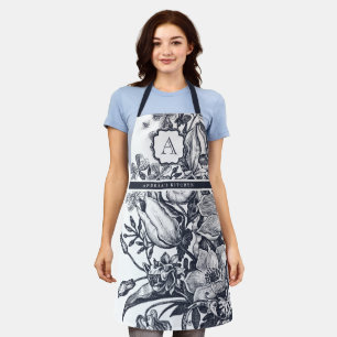 French Floral Monogram Apron