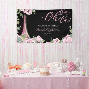 French Floral Oh la la Bridal Shower Banner
