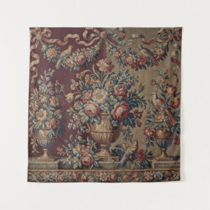 French Floral Tapestry Antique Louis XV Style
