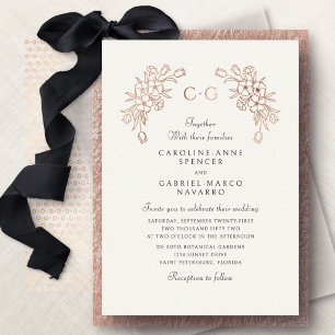French Floral Tulips Monogram Wedding