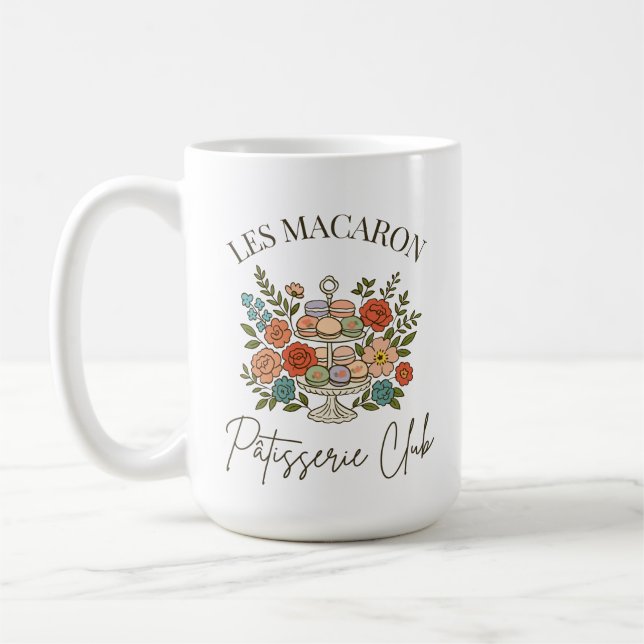 French Florals & Macarons Mug (Left)