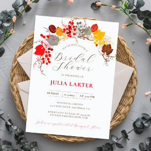 French Florals Sweet Berry Grapes Bridal Shower  Invitation
