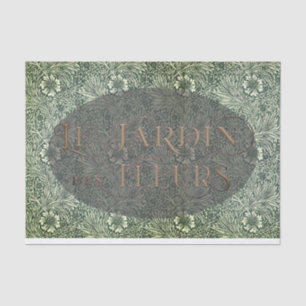 French Flower Garden Oval William Morris Pattern   Tissue Paper