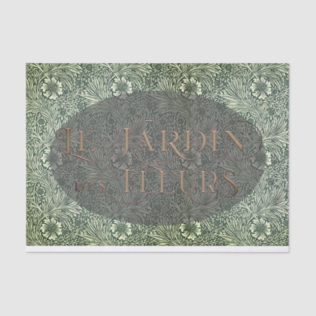 French Flower Garden Oval William Morris Pattern   Tissue Paper (Front)