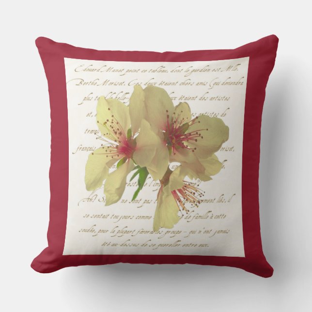 French Flower Patio Pillow (Front)