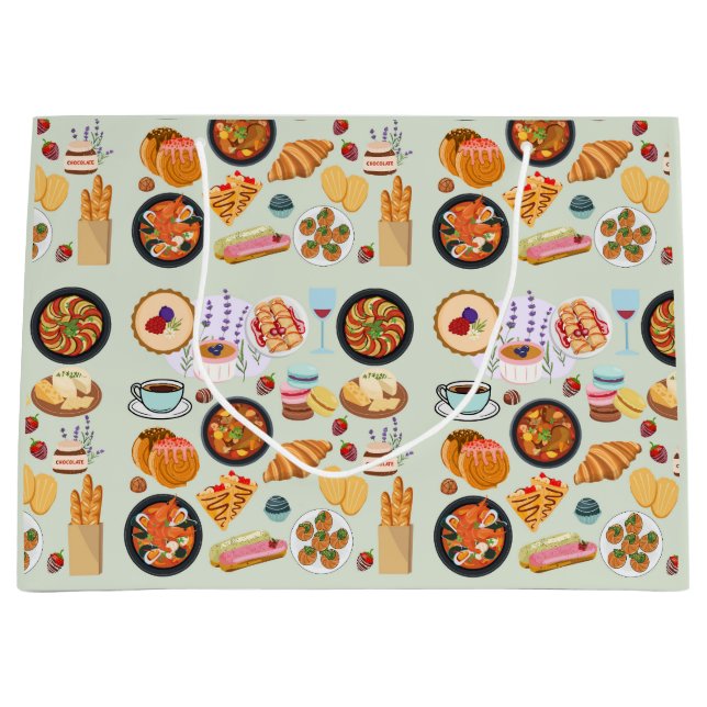 French Food Large Gift Bag (Front)