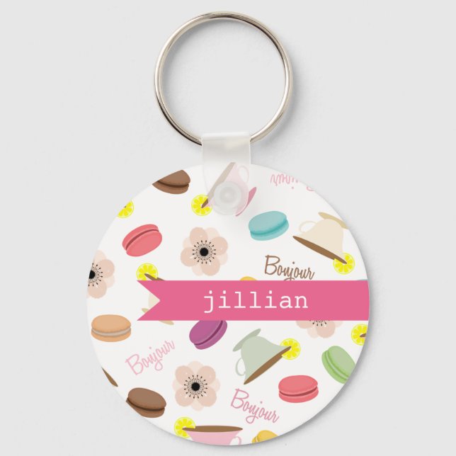 French Food Personalised Keychain (Front)