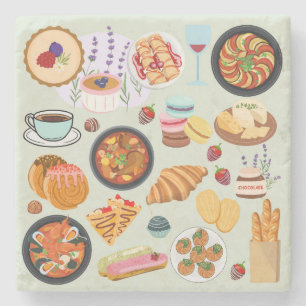 French Food Stone Coaster