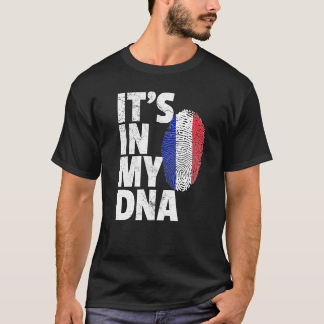 French France Flag It's In My Dna Christmas  Count T-Shirt (Front)