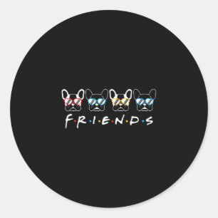 French Friends Bulldog Lover Gift Classic Round Sticker