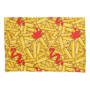 French Fries and Red Sauce Ketchup Novelty Pillowcase