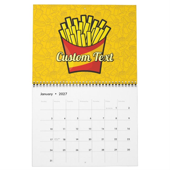 French Fries Calendar (Jan 2027)