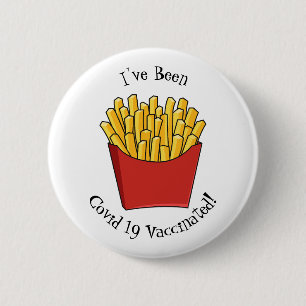 French fries cartoon illustration 6 cm round badge