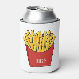French fries cartoon illustration can cooler