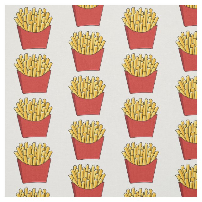 French fries cartoon illustration fabric (Swatch)