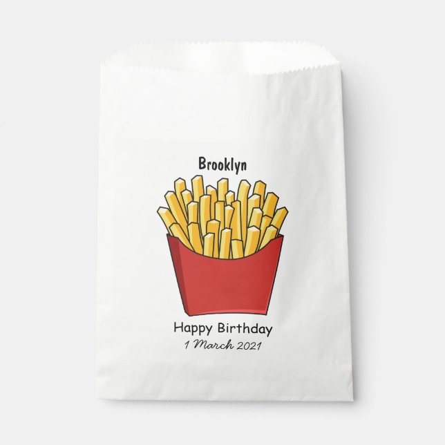 French fries cartoon illustration favour bags (Front)