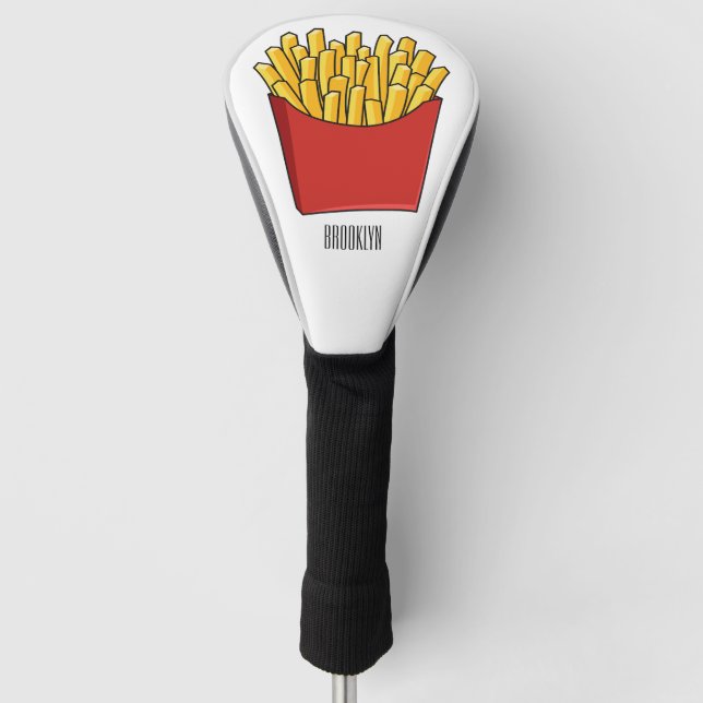 French fries cartoon illustration golf head cover (Front)