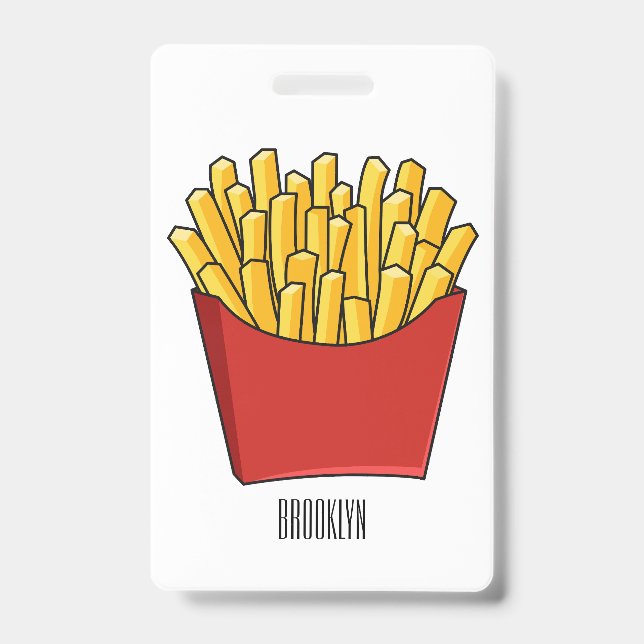 French fries cartoon illustration ID badge (Front)
