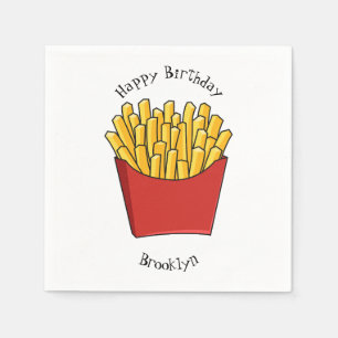 French fries cartoon illustration napkin