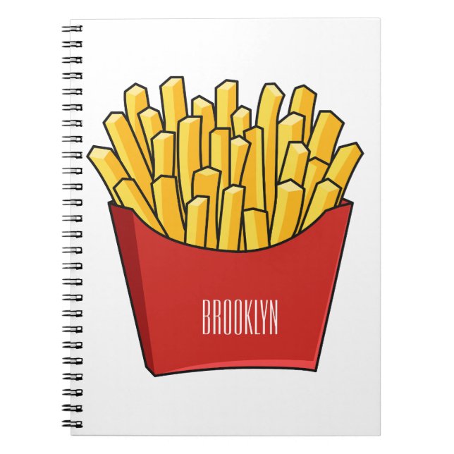 French fries cartoon illustration notebook (Front)