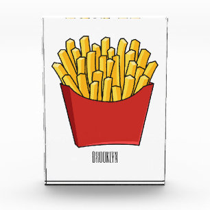 French fries cartoon illustration photo block