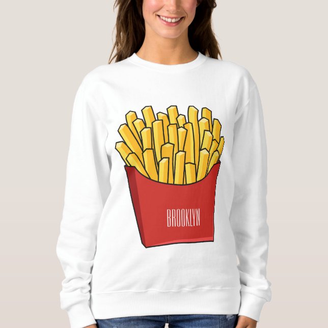 French fries cartoon illustration sweatshirt (Front)