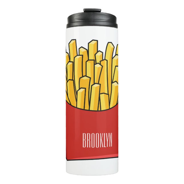 French fries cartoon illustration thermal tumbler (Front)