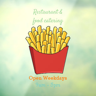French fries cartoon illustration window cling