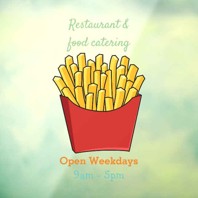 French fries cartoon illustration window cling (Sheet 3)